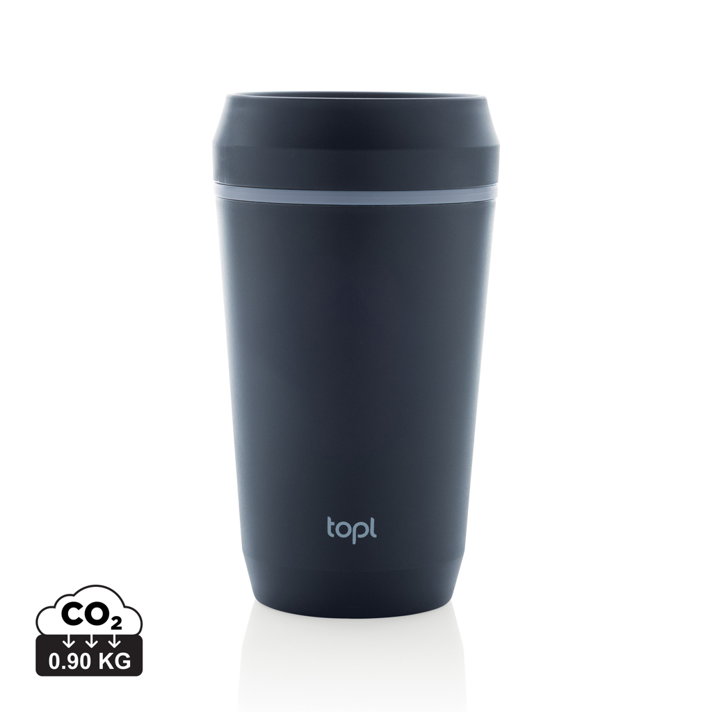 Mug 354 ml personnalisé avec couvercle 360° Topl Bleu marine